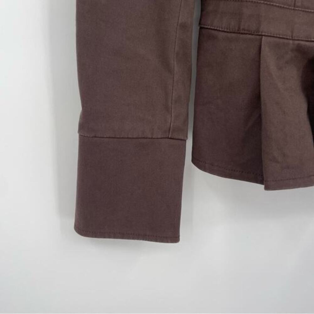 Boston Proper Brown Blazer Peplum Pleated Size 8 - Picture 7 of 13